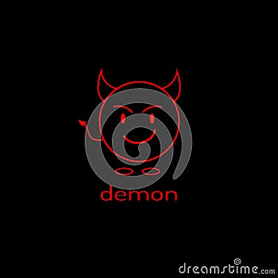 Logo as a linear devil icon. Vector graphics. Vector Illustration