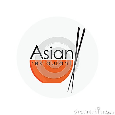 Logo for Asian restaurant design for restaurants and cafes. Vector Illustration