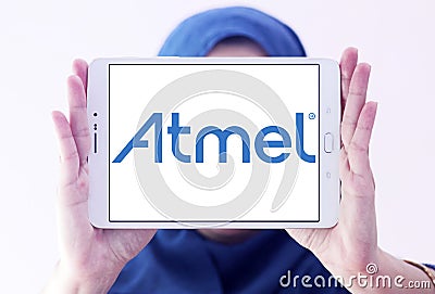 Atmel semiconductors company logo Editorial Stock Photo