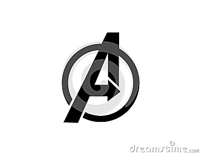 Avenger Logo Vector Illustration on white background Cartoon Illustration