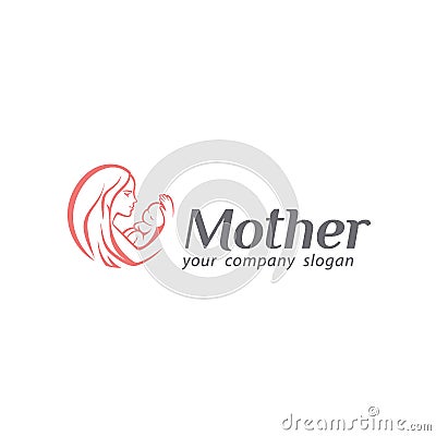 Logo of baby care, motherhood and childbearing. Mother logo Vector Illustration