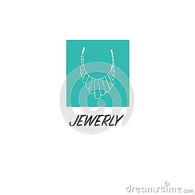 Logo background of sketches female jewerly Vector Illustration