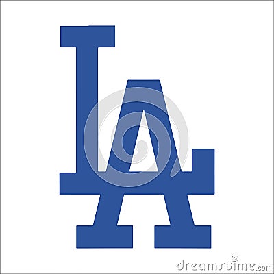 Logo of baseball team Los Angeles Dodgers. Editorial Stock Photo