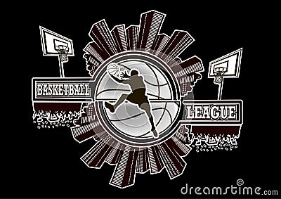 Logo basketball league Vector Illustration