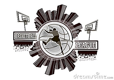 Logo basketball league Vector Illustration