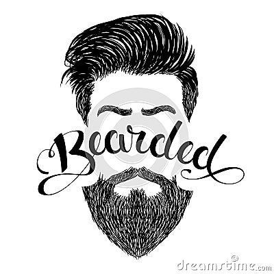 Logo bearded black Vector Illustration