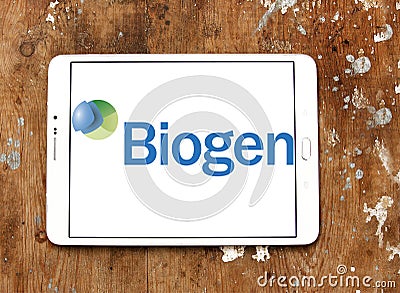Biogen Biotechnology company logo Editorial Stock Photo