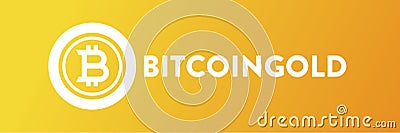 BitcoinGold Yellow Background illustration Stock Photo