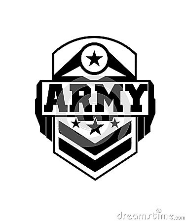 Army badge design black and white Stock Photo