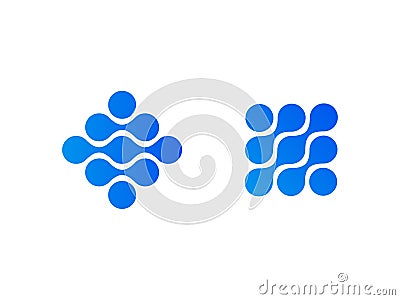 Logo blockchain vector internet technology icon Vector Illustration