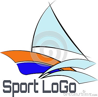 Logo . Boats on regatta for yachting sport design Stock Photo