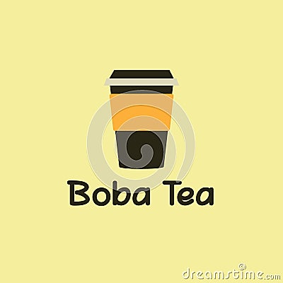 Logo Boba Tea Vector Illustration