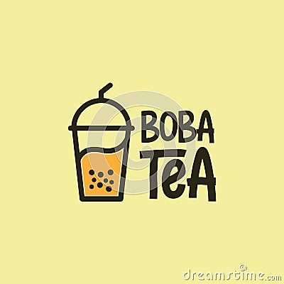 Logo Boba Tea Vector Illustration