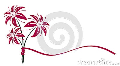 Logo of bouquet lilies. Vector Illustration