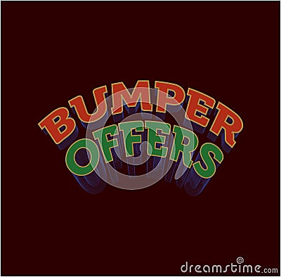 a logo on a brown shirt with the words bumpers offers Stock Photo