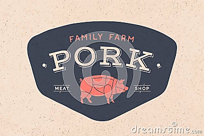 Logo of Butcher meat shop Vector Illustration