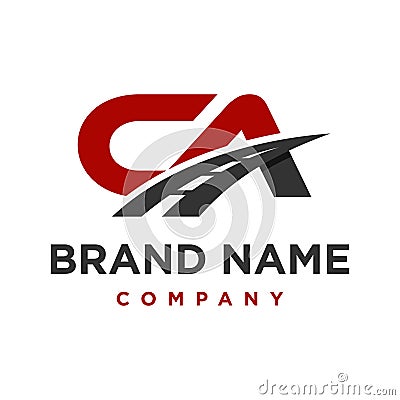 Logo of CA initials transportation Vector Illustration