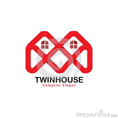 Twin house for rent house Vector Illustration