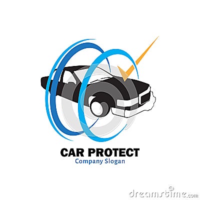 Car protect for insurance company Vector Illustration