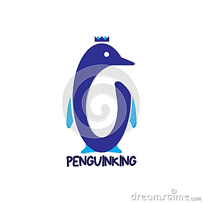 Penguin king for rehabilitation or save penguin Vector Illustration