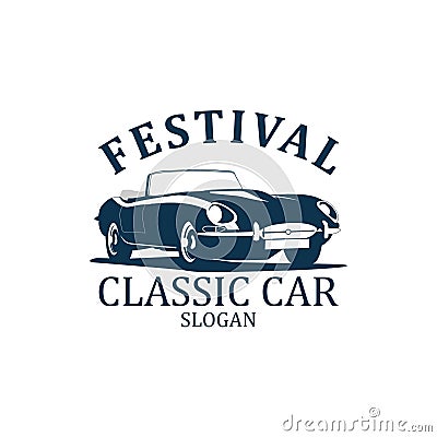 Classic car shilouette logo vector Vector Illustration