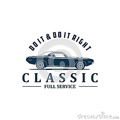 Do it right classic full service logo vector Vector Illustration