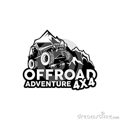 Offroad adventure 4x4 logo vector Vector Illustration