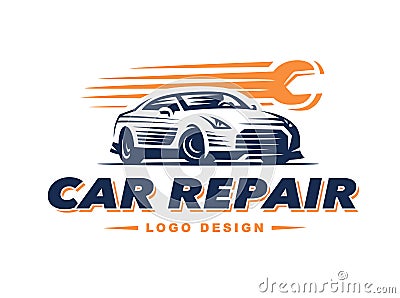 Logo car repair on light background Vector Illustration