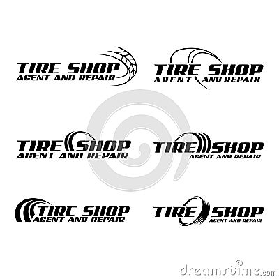 Tire shop agen and repair logo vector Vector Illustration