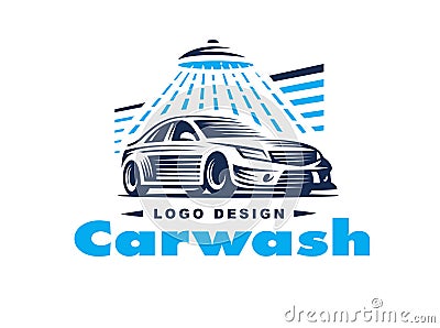 Logo car wash on light background. Vector Illustration