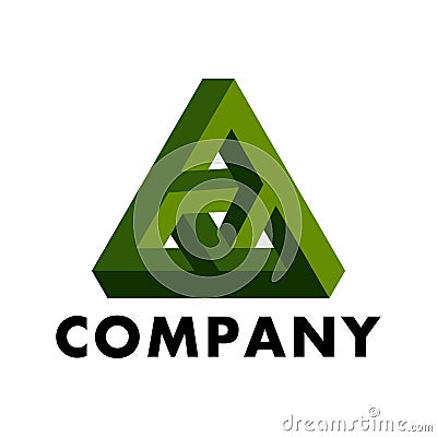 Logo Element Triangle Illusion Vector Illustration