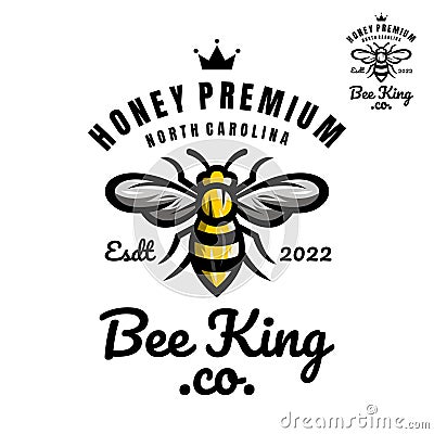 Logo Bee King Vector Illustration