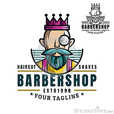 Logo King Barbershop Vector Illustration