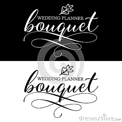 Typography Logo Wedding Planner Vector Illustration