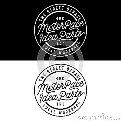 Typography Logo Motor Race Vector Illustration