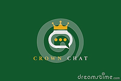 logo chat bubble and king crown royal Stock Photo