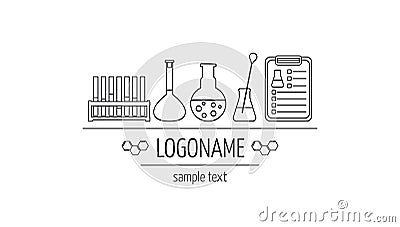 Logo for the chemical, medical, research laboratories, businesses, industries and products. Isolated image. Option 2. Vector Vector Illustration