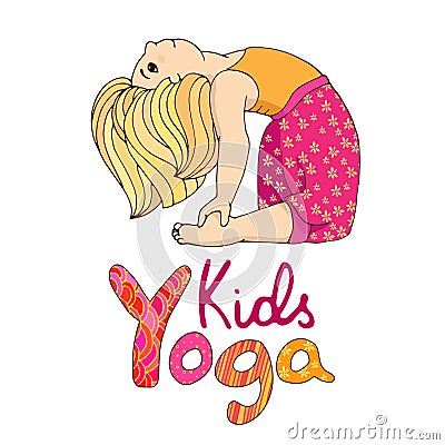 Logo for children yoga. Vector Illustration