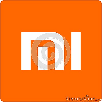 The logo of the Chinese electronics manufacturer Xiaomi Editorial Stock Photo