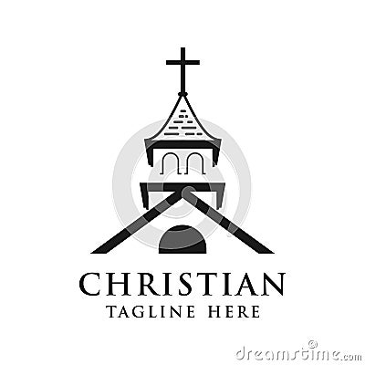 Logo of a Christian place of worship Vector Illustration