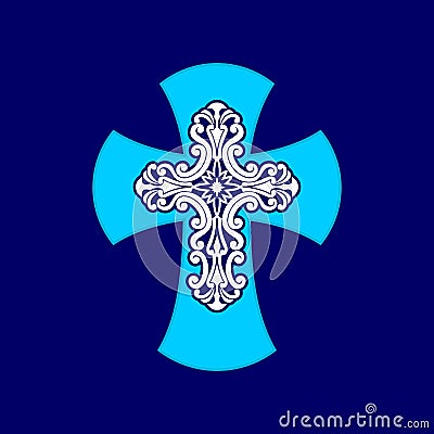 Logo of the church and ministry. The cross of the Lord and Savior Jesus Christ Vector Illustration