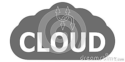 Logo cloud storage data information Vector Illustration