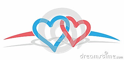 Logo color hearts. Vector Illustration