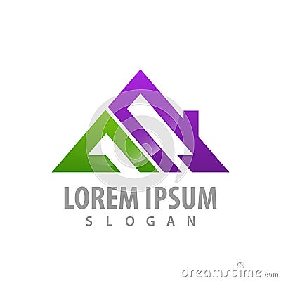 logo concept design. Geometric roof. initial letter AN. Symbol graphic template element vector Vector Illustration