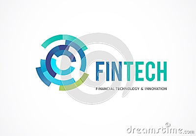 Logo concept for fintech and digital finance industry Vector Illustration