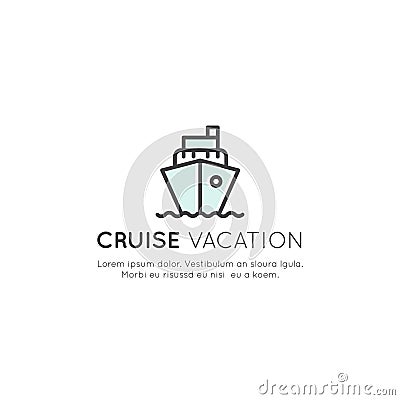 Logo of Cruise Vacation, Boat Trip, Sea Journey Stock Photo