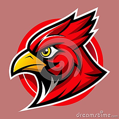 Logo design featuring a cardinal bird sport mascot and the letter B in red for the fundraiser football team, Design a Cardinal Stock Photo