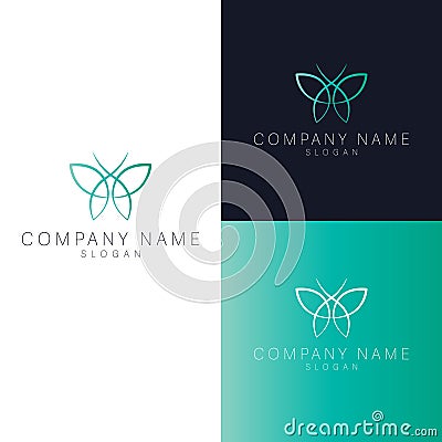 Logo design of geometric butterfly. Poly art logo design Vector Illustration