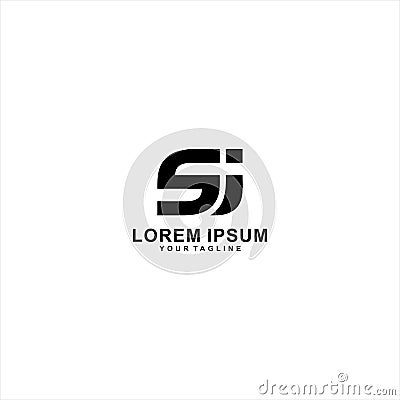 Logo Letter Design Templates SJ with white background Vector Illustration