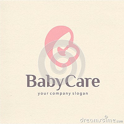 Logo design of motherhood and childbearing Vector Illustration